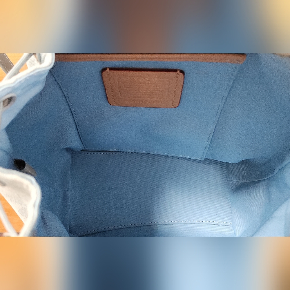 Coach Riya 21 Washed Denim Backpack - Picture 14 of 15